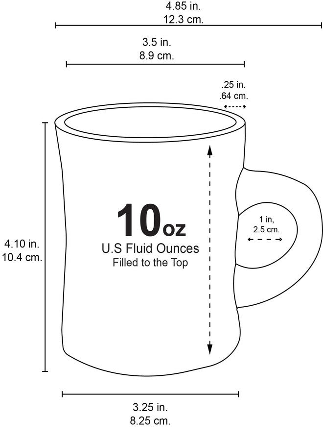 Culver 10-Ounce Ceramic Retro Diner Style Heavyweight Restaurant Mug, Two-finger C-handle (White, 1) - Image 2