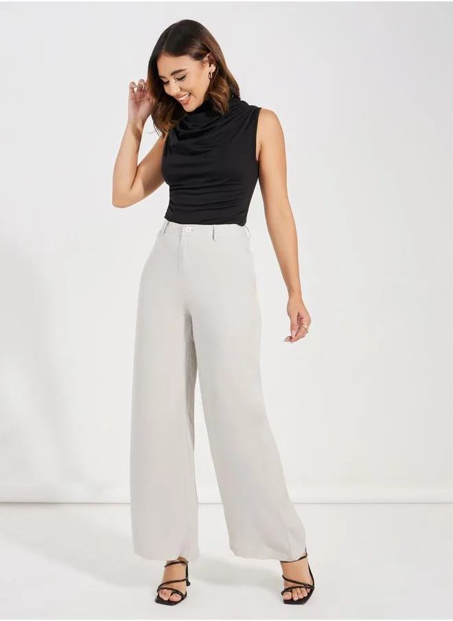 ستايلي Styli High Rise Straight Fit Basic Pants
