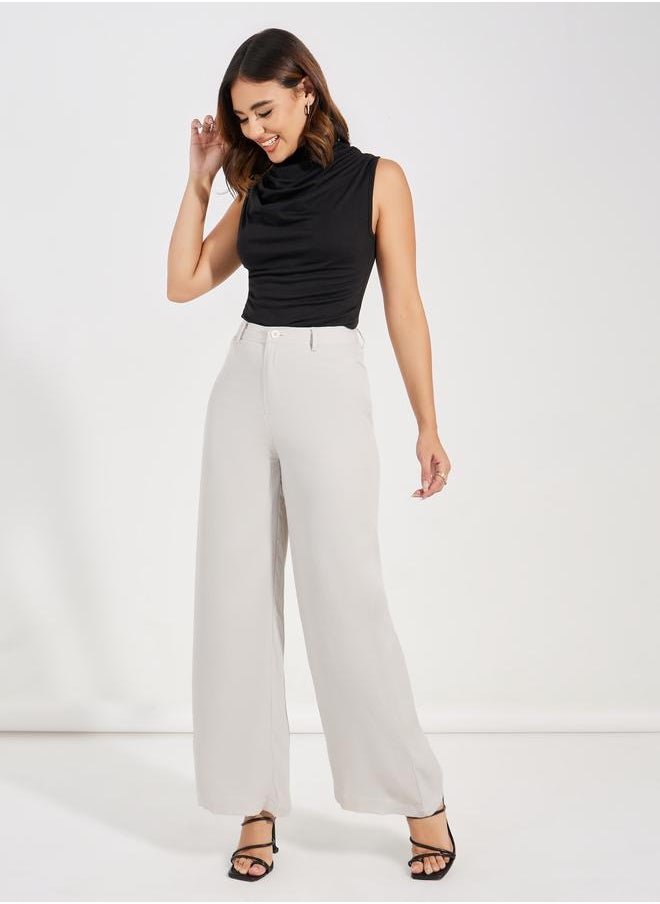 Styli - High Rise Straight Fit Basic Pants - Image 1