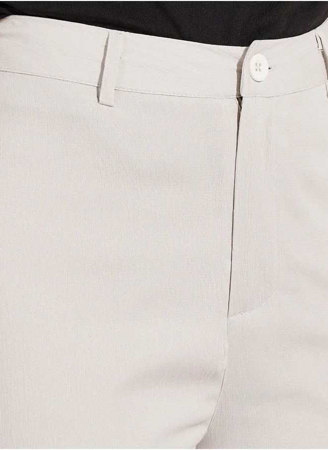 ستايلي High Rise Straight Fit Basic Pants