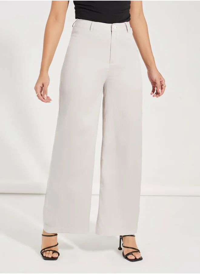 Styli High Rise Straight Fit Basic Pants