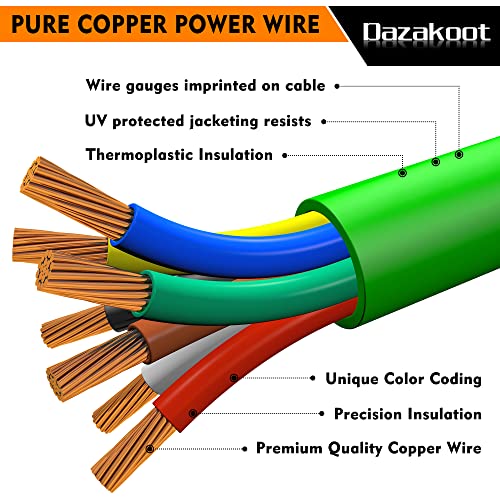 Dazakoot 7 Way ABS Cord, 12FT 7 Way Coiled Trailer Cord, Heavey Duty Electrical Power Cable for Semi Truck Tractors - Green - Image 5