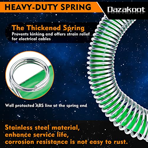 Dazakoot 7 Way ABS Cord, 12FT 7 Way Coiled Trailer Cord, Heavey Duty Electrical Power Cable for Semi Truck Tractors - Green - Image 4