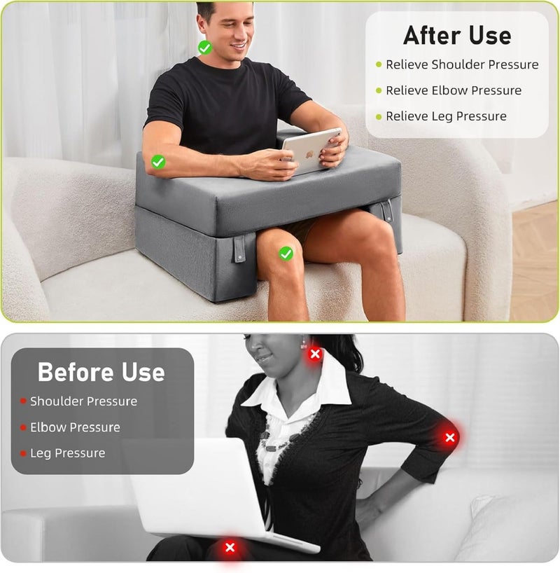 PUM PUM Pumpum Lap Desk Pillow for Comfortable Work & Study – Soft, Portable, Ergonomic Cushion for Laptops, Tablets & Reading,Black - Image 5