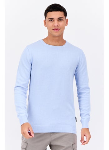 Men Crew Neck Knitted Sweater, Light Blue - pzsku/Z1BD647C56A1AC3E85DC0Z/45/_/1739801821/671b0237-5b69-4233-b3fe-409933e12f88