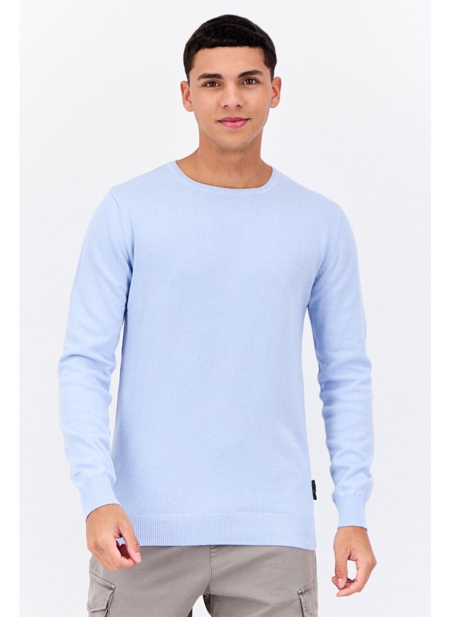 French Connection Men Crew Neck Knitted Sweater, Light Blue  - Image 1