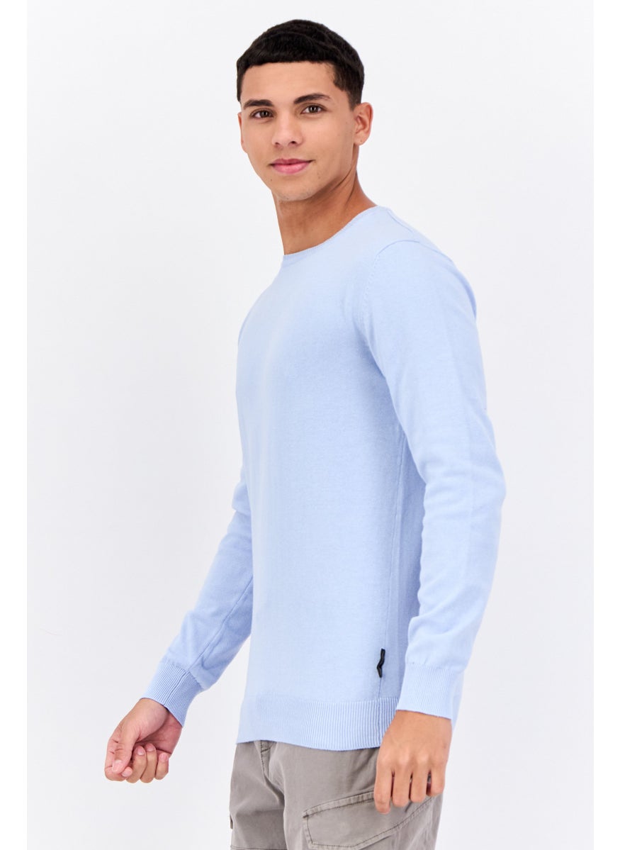 French Connection Men Crew Neck Knitted Sweater, Light Blue  - Image 2