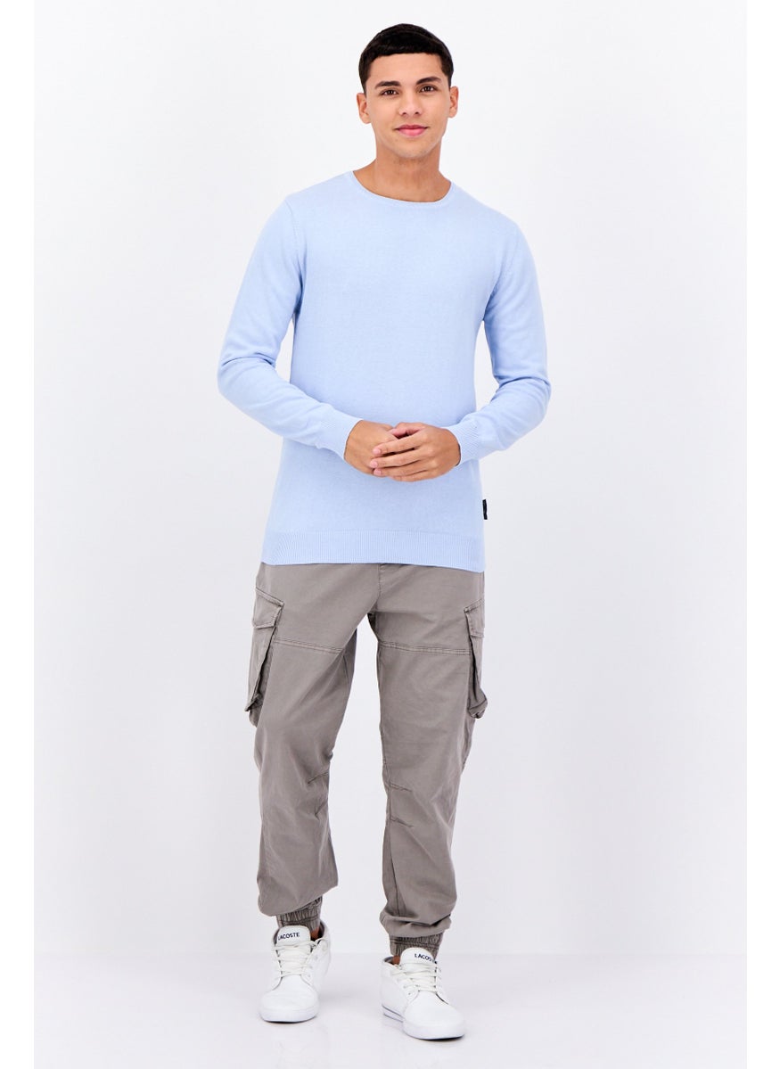 French Connection Men Crew Neck Knitted Sweater, Light Blue  - Image 4