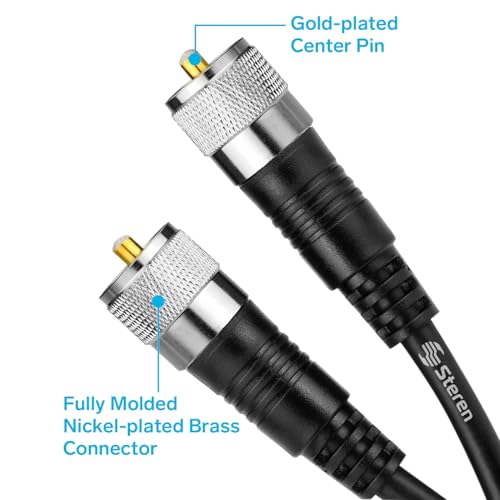 STEREN RG8X Coaxial Cable 50 ft, CB Coax Cable with PL259 UHF Connectors, Male to Male Low Loss 50 Ohm for HAM Radio, LMR400, Antenna Analyzer - Image 2