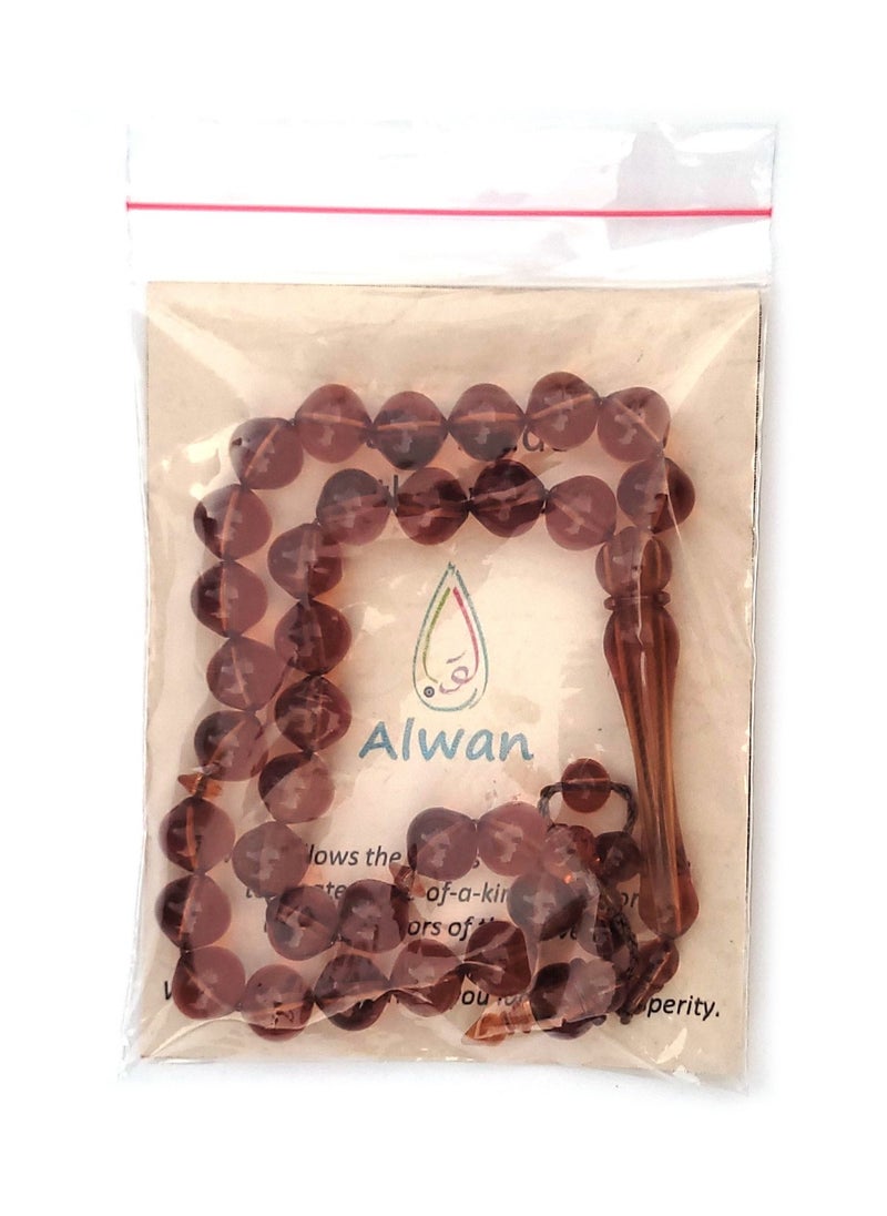 Alwan - 33 Count Muslim Prayer Beads - Brown - Image 1