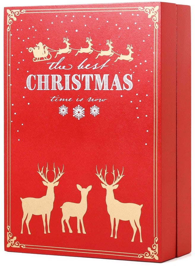 BRUBAKER Reusable Wooden Advent Calendar to Fill - Red Christmas Book with 24 Doors - DIY Christmas Calendar 8.27 x 3.54 x 11.81 inches - Image 5