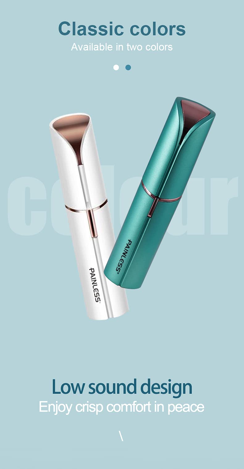 Painless Facial Hair Remover Tool for upper Lower lips Chin Face Eyebrows Nose cheeks shaver Razor or Pen Trimmer for women girls bride (SMALL), white - Image 5