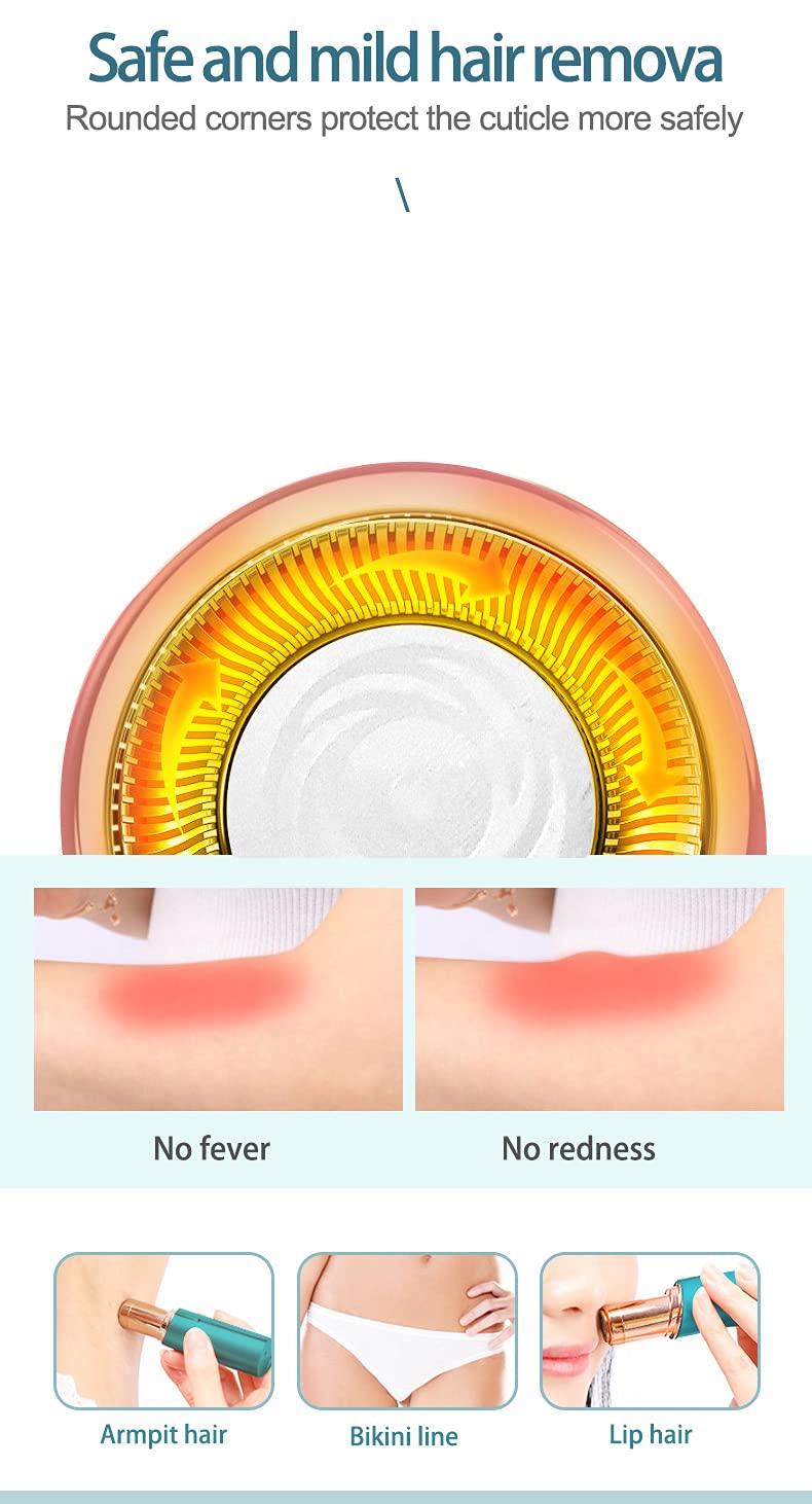 Painless Facial Hair Remover Tool for upper Lower lips Chin Face Eyebrows Nose cheeks shaver Razor or Pen Trimmer for women girls bride (SMALL), white - Image 4