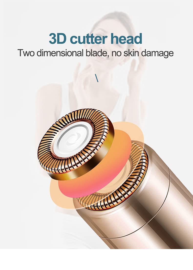 Painless Facial Hair Remover Tool for upper Lower lips Chin Face Eyebrows Nose cheeks shaver Razor or Pen Trimmer for women girls bride (SMALL), white - Image 3