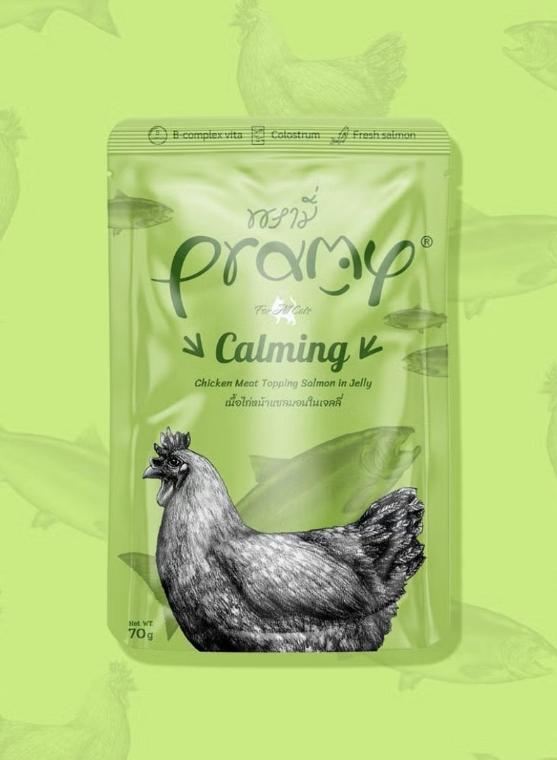 Pramy Cat Wet Food With Chicken And Salmon Flavor For All Life Stages- 6x70g - Natural Stress Relief for Cats – Supports Relaxation & Well-Being - Image 2