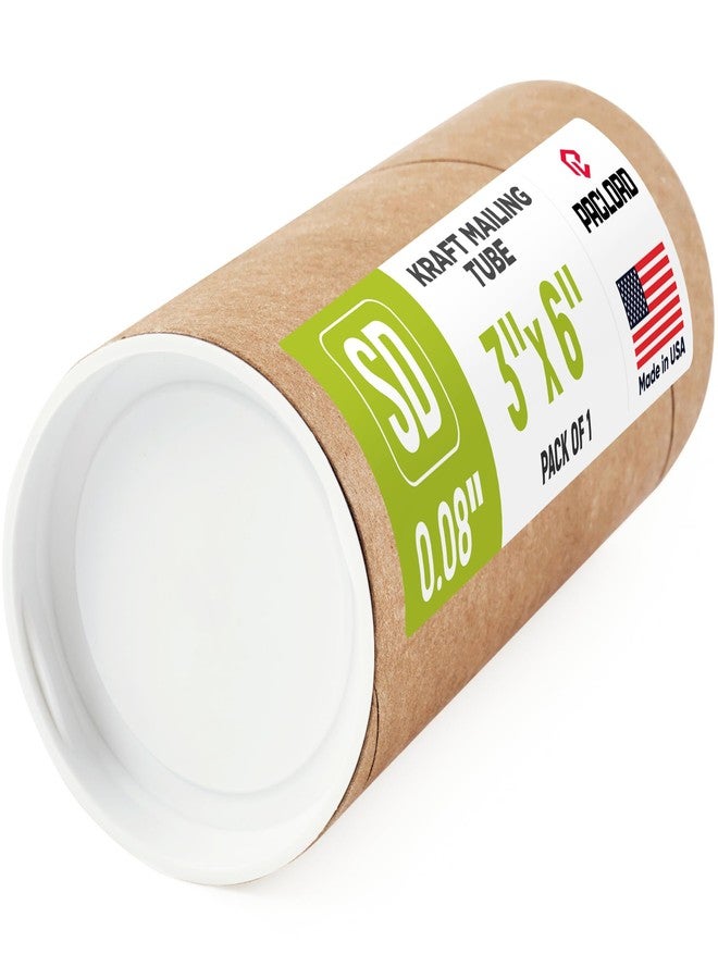 Paclord 3" x 6" Reinforced Kraft Paper Mailing Tube, Pack of 1 Tube with 2 Caps – Secure USPS Approved Poster Tube – Cardboard Tube for Shipping and Storing Posters, Prints, Artwork, or Documents - Image 1