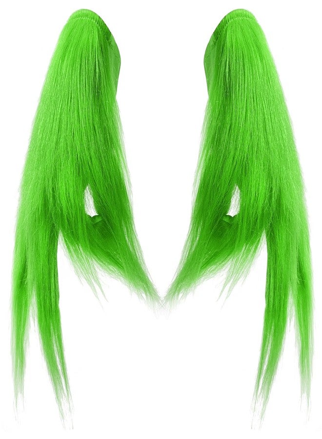 Cleacloud Green Furry Hand Gloves Green Monster Furry Gloves for Halloween Christmas Cosplay Costume - Image 1