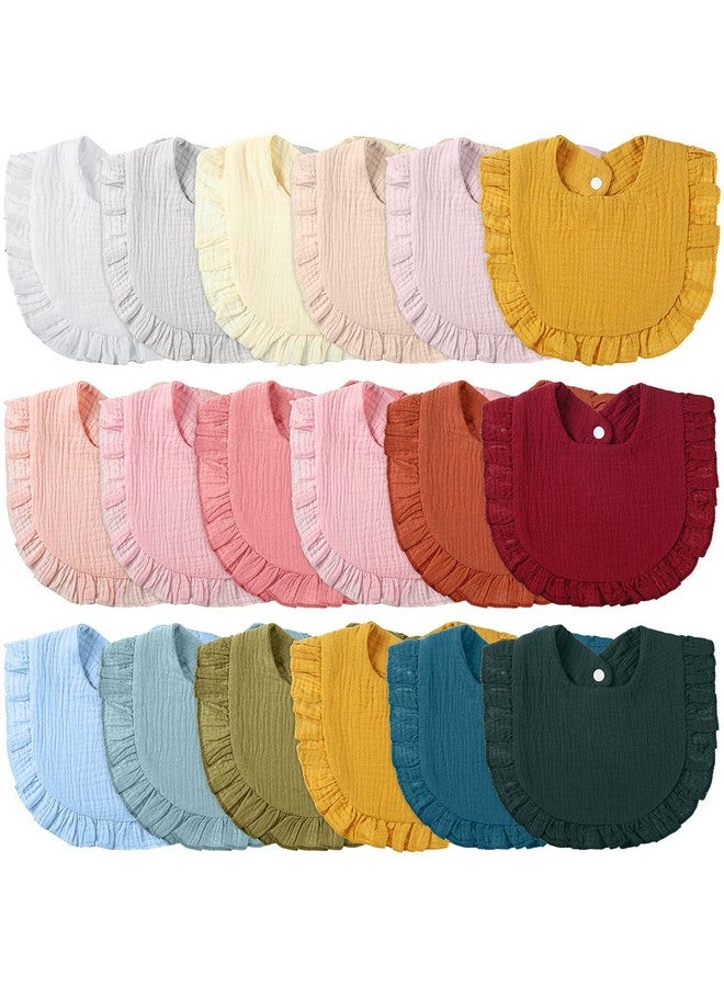 Kenning 18 Pcs Muslin Baby Bibsbandana Drool Bibs Absorbent Cotton For Teething Adjustable With Snap Button For Baby Boys Girls Toddler Infant 16 Colors - Image 2