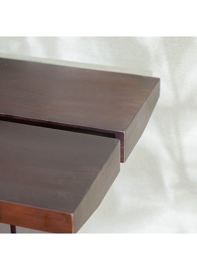 DANUBE HOME - Merriton Console Table With Mirror Multifunctional Living Room Table Space Saving Hallway Table Modern Design Console Table For Narrow Doorway L 135x40x80 cm Walnut - Image 1