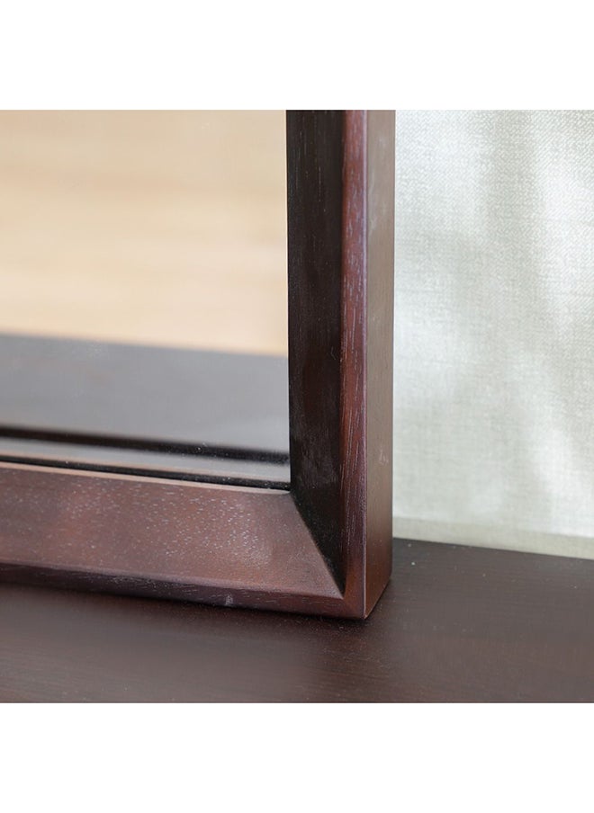 DANUBE HOME - Merriton Console Table With Mirror Multifunctional Living Room Table Space Saving Hallway Table Modern Design Console Table For Narrow Doorway L 135x40x80 cm Walnut - Image 1