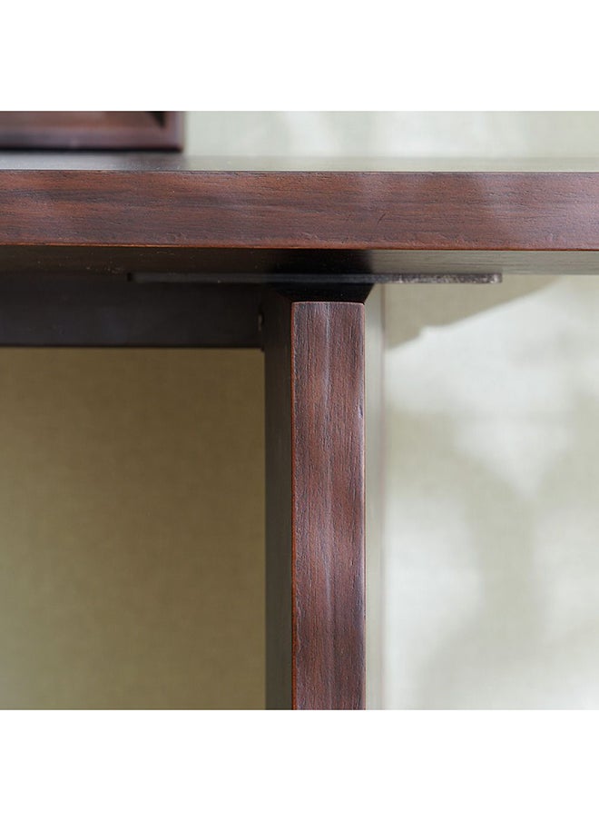 DANUBE HOME - Merriton Console Table With Mirror Multifunctional Living Room Table Space Saving Hallway Table Modern Design Console Table For Narrow Doorway L 135x40x80 cm Walnut - Image 1