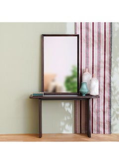 Merriton Console Table With Mirror Multifunctional Living Room Table Space Saving Hallway Table Modern Design Console Table For Narrow Doorway L 135x40x80 cm Walnut