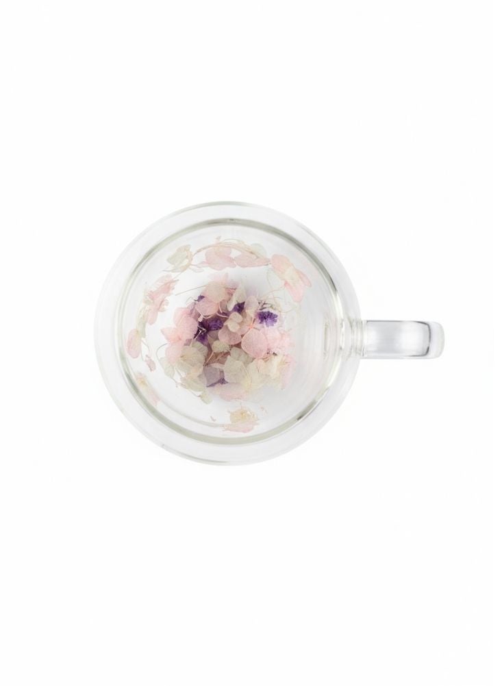 Glass Transparent Glass Mug with Floral Design - Image 2