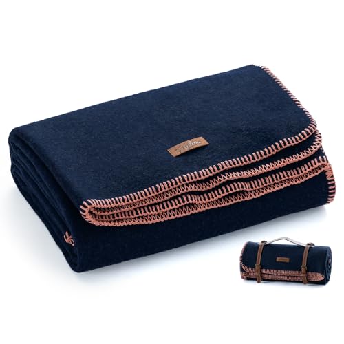 Molithe 100% Wool Blanket, 62" x 86", Warm, Thick, Washable, Military Wool Blanket, Great for Camping, Outdoors, Sporting Events, Survival Kits - Image 1