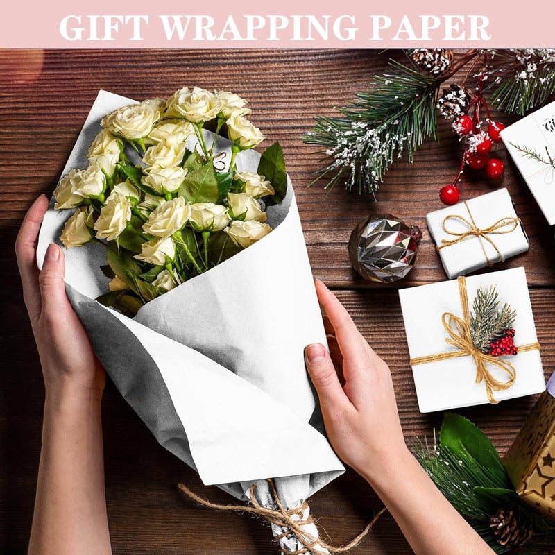 Shinok 18â€x 24â€Kraft Paper Sheets Bulk White Paper, Large Craft Paper for Arts, Drawing, DIY Projects, White Wrapping for Gift Shipping Packaging 200 Sheets - Image 5