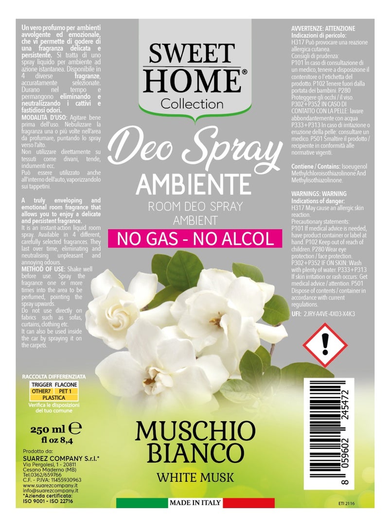 سويت هوم بخاخ مزيل عرق سويت هوم - مسك أبيض، ٢٥٠ مل | معطر جو وأقمشة يدوم طويلًا | رائحة مسك ناعمة ونظيفة وأنيقة للمنزل وغرف النوم والمعيشة | رائحة جذابة ومريحة - Image 2