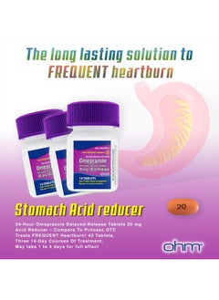 Ohm Omeprazole Tablets, Delayed-Release Tablets, 20mg Acid Reducer, 42 Tablets  - Image 3