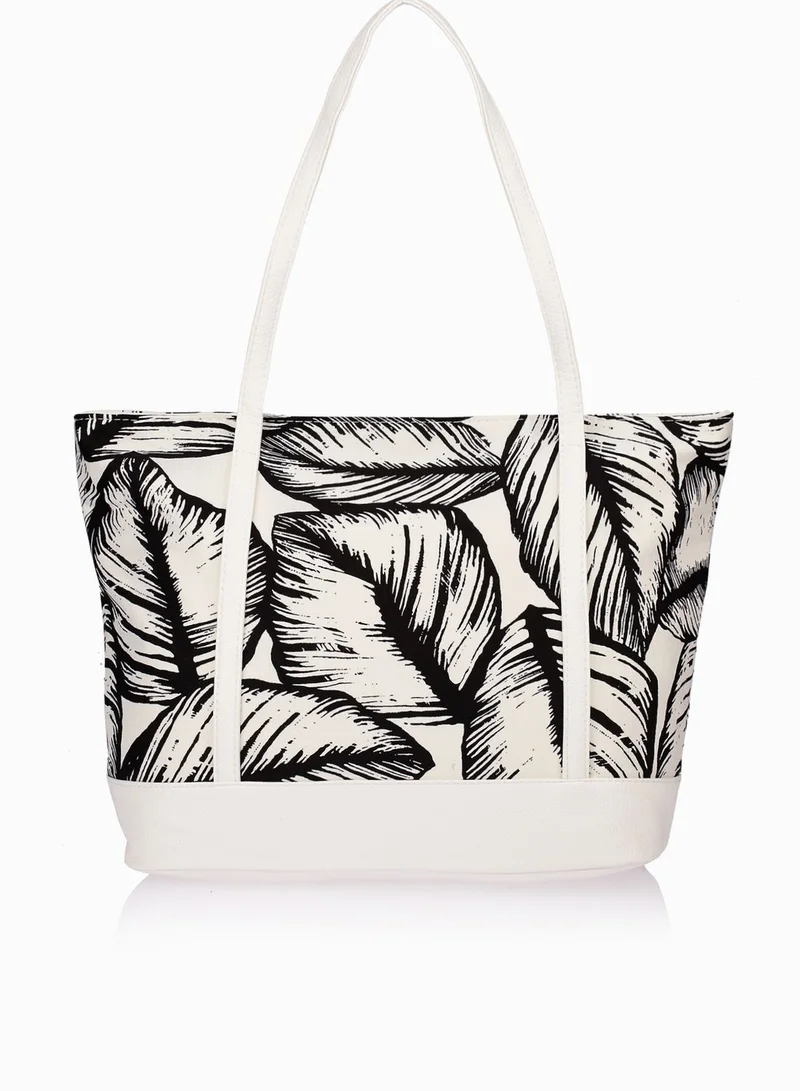 Ginger Leaf Print Shopper