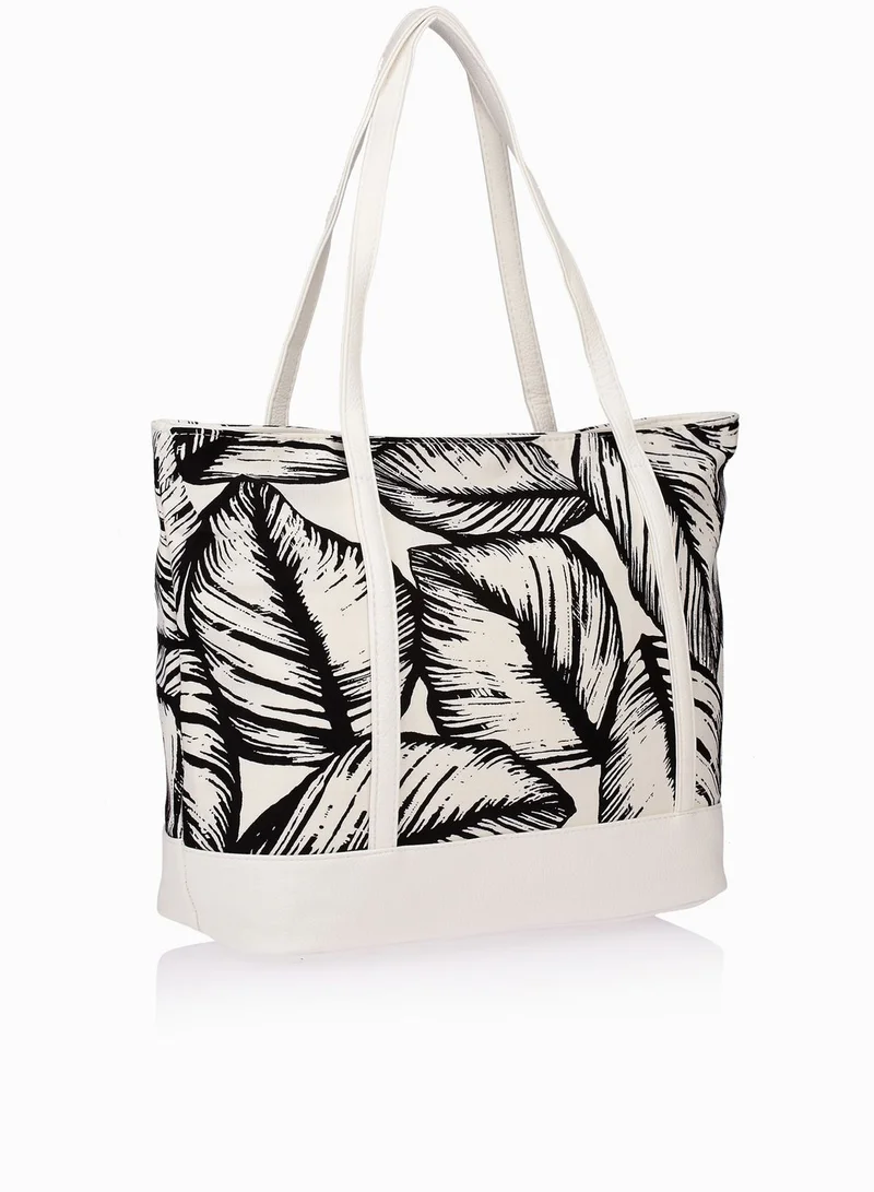 Ginger Leaf Print Shopper