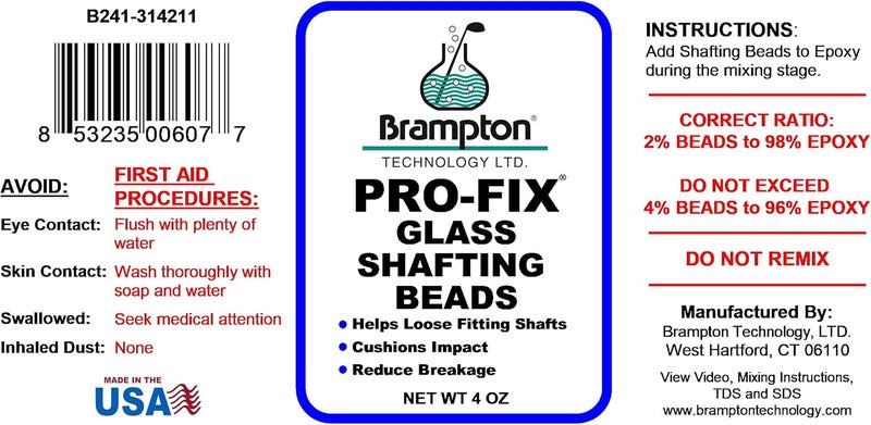 BRAMPTON TECHNOLOGY, LTD. Brampton Pro-Fix Glass Shafting Beads - Golf Club Shaft Installation Stabilizer for Enhanced Bond Strength - Image 3