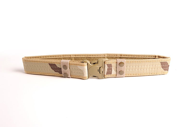 Generic Outdoor tactical belt 5cm wide student security military training military fan belt plastic buckle canvas belt spot Desert Camouflage - Image 1