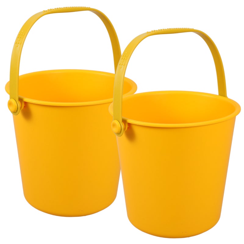 2pcs Beach Sand Bucket Beach Pail Bucket Seaside Water Bucket Playthings with Handle - Image 4
