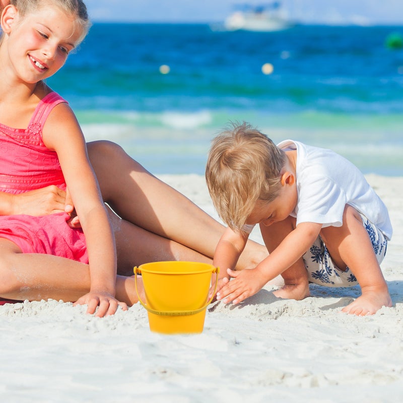 2pcs Beach Sand Bucket Beach Pail Bucket Seaside Water Bucket Playthings with Handle - Image 2