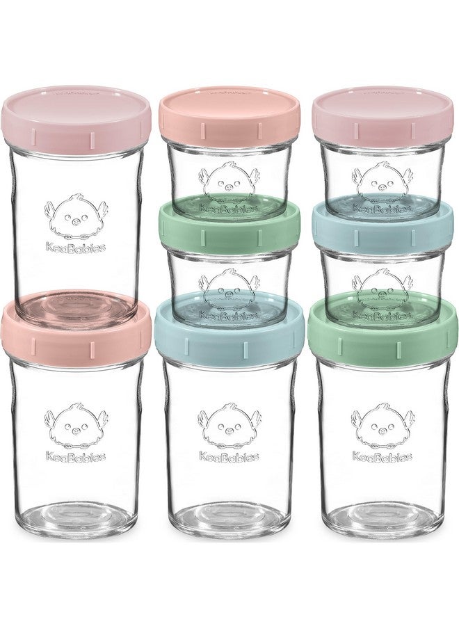 KeaBabies 4Pk 8Oz & 4Pk 4Oz Glass Baby Food Containers - Leak-Proof, Microwavable Small Baby Glass Jars With Lids,Baby Food Storage Containers,Baby Snack Containers,Bpa-Free Baby Food Jars(Musk Dusk) - Image 1