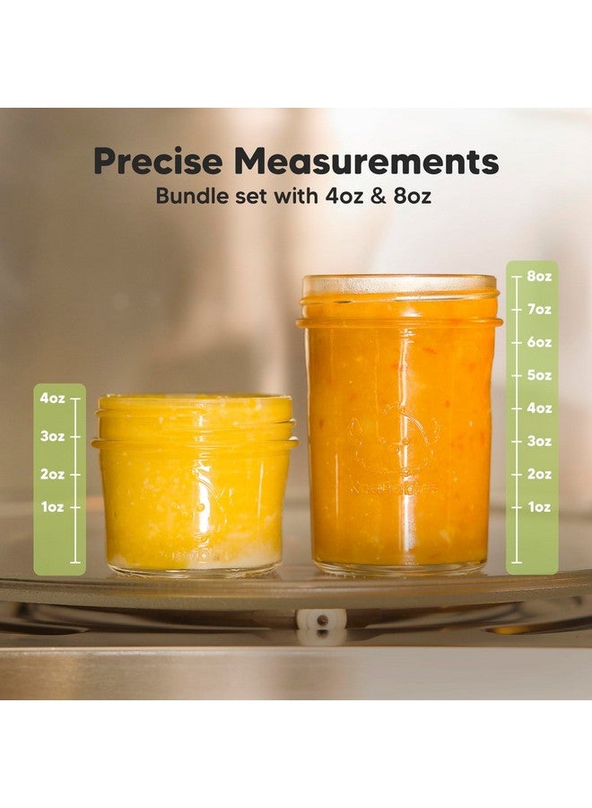 KeaBabies 4Pk 8Oz & 4Pk 4Oz Glass Baby Food Containers - Leak-Proof, Microwavable Small Baby Glass Jars With Lids,Baby Food Storage Containers,Baby Snack Containers,Bpa-Free Baby Food Jars(Musk Dusk) - Image 3