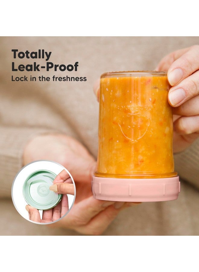 KeaBabies 4Pk 8Oz & 4Pk 4Oz Glass Baby Food Containers - Leak-Proof, Microwavable Small Baby Glass Jars With Lids,Baby Food Storage Containers,Baby Snack Containers,Bpa-Free Baby Food Jars(Musk Dusk) - Image 2
