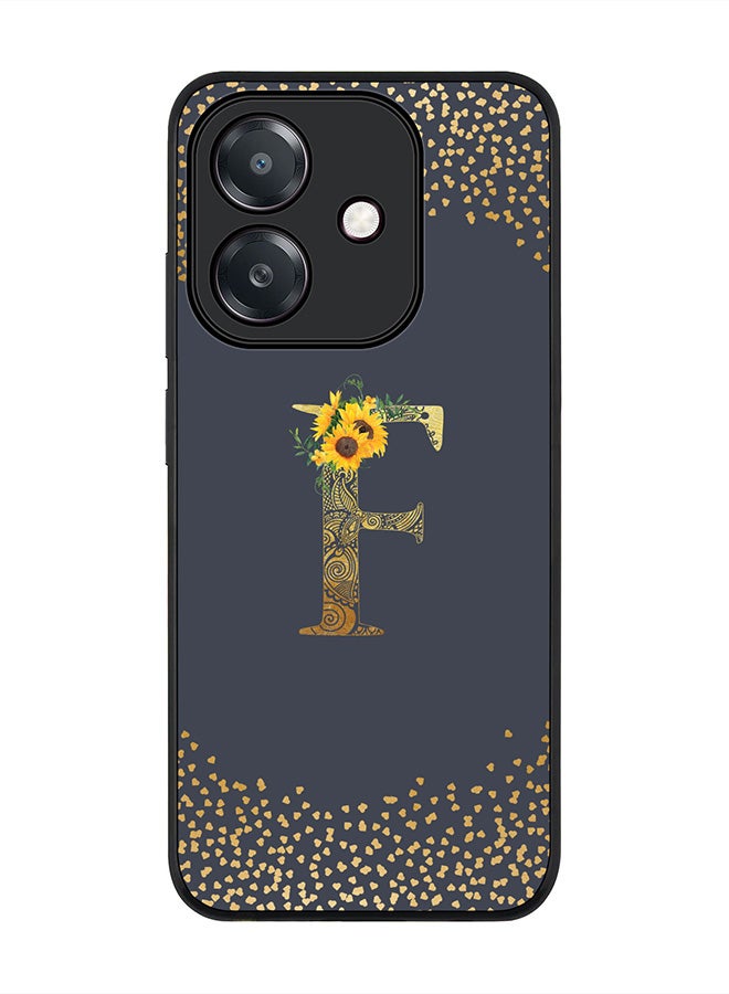 Stylizedd For Oppo A5i Case,Slim fit Camera Protection, Shockproof Thin Phone cover  - Custom Floral Monogram - F  (Grey )