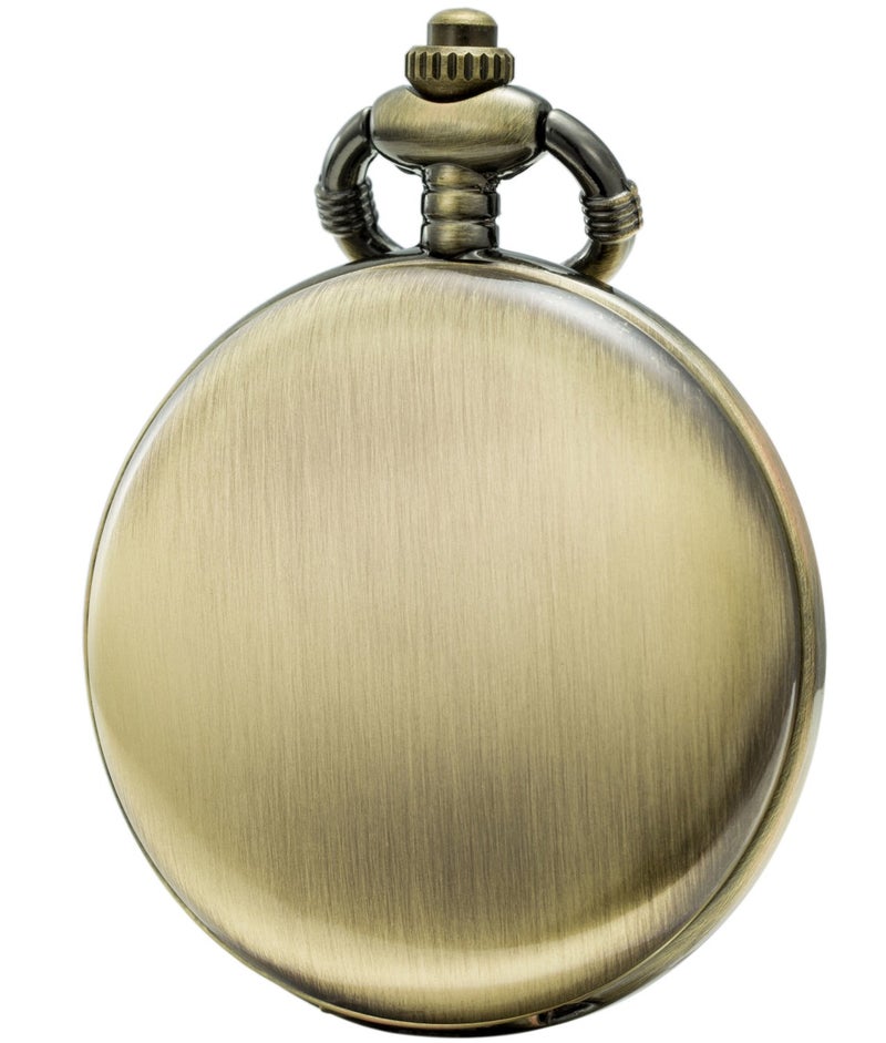 SEWOR Japan Quartz Movement Pocket Watch with Double Chain (Metal & Leather) (Eagle) - Image 4