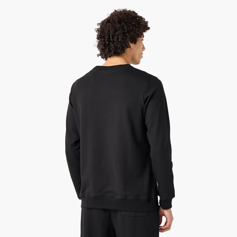 Kappa Kappa Logo Print Crew Neck Sweatshirt with Long Sleeves