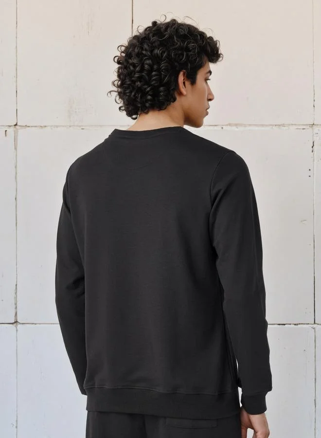 Kappa Kappa Logo Print Crew Neck Sweatshirt with Long Sleeves