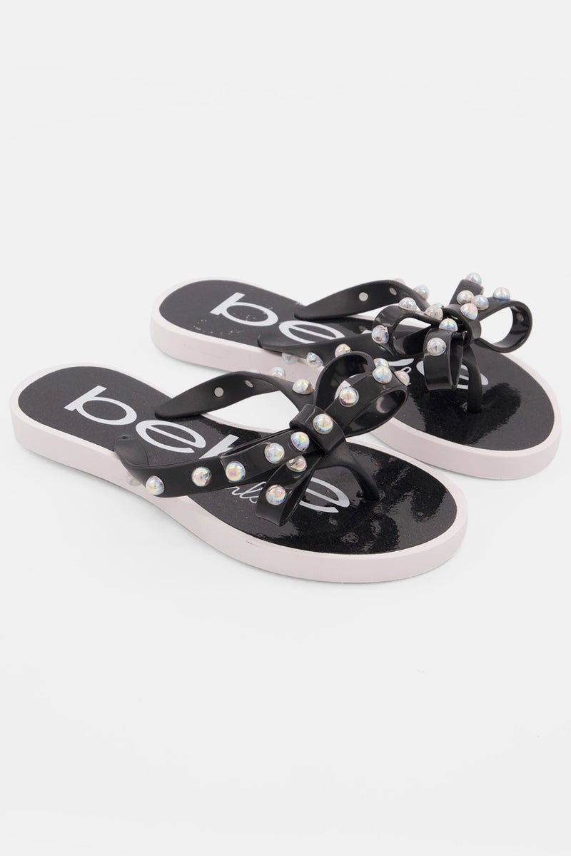 bebe Kids Girl Slip On Slipper, Black  - Image 1