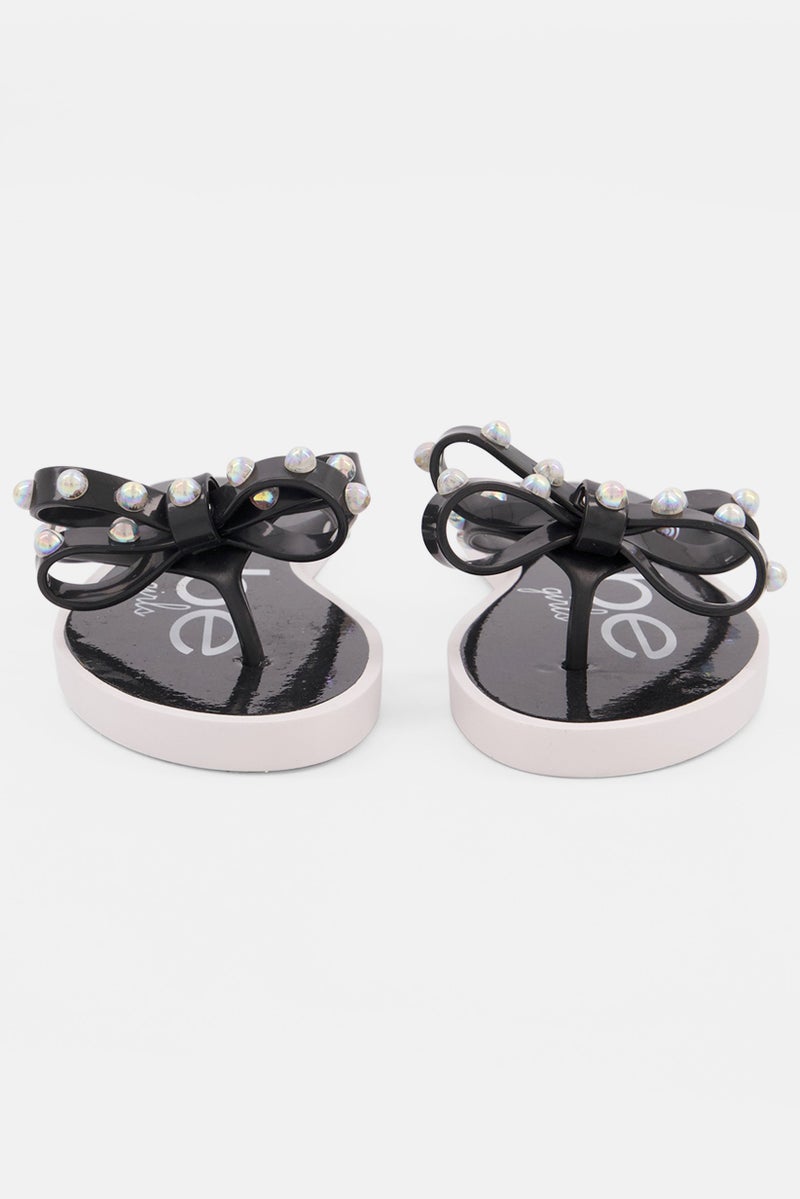 bebe Kids Girl Slip On Slipper, Black  - Image 4