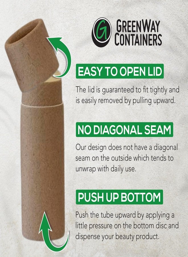 GREENWAY CONTAINERS GreenWay 0.15oz / 4.25g Kraft Paperboard Lip Balm Tubes with Lids - 50 Pack Lip Gloss Tubes Refillable DIY Cosmetic Containers - Extra Thick Push-Up Bottom Lip Balm Containers - White - Image 3