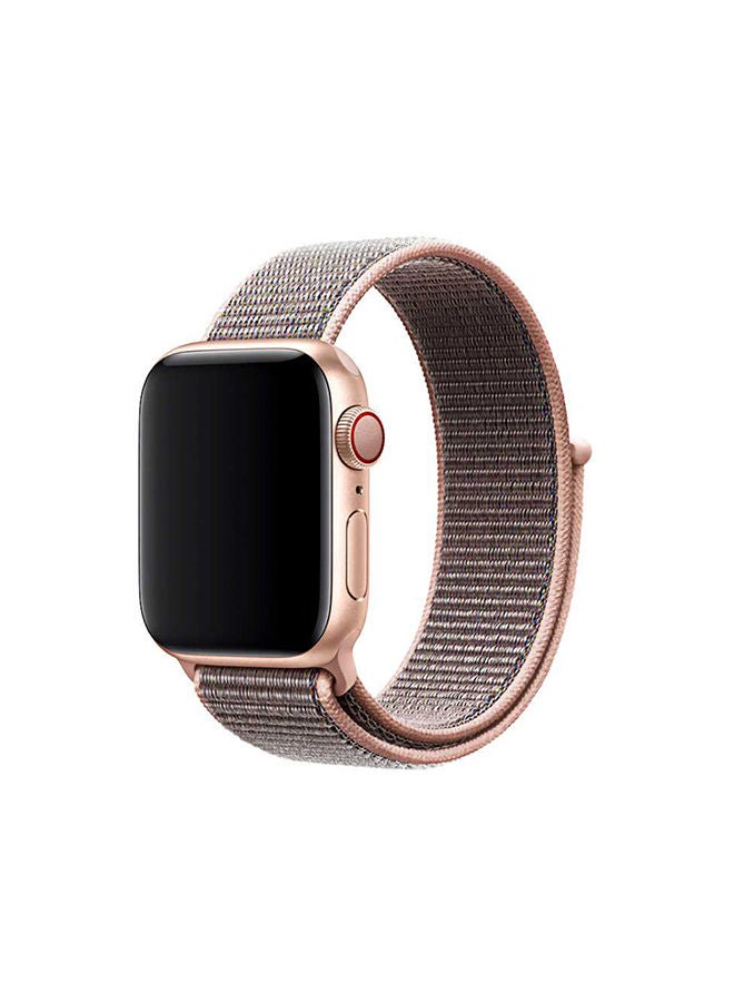 O Ozone Nylon Sport Strap For Apple Watch Series 10 9 8 7 6 5 4 SE 38/40/41/42mm Soft Breathable Adjustable Sport Smartwatch Band - Pink - Image 1
