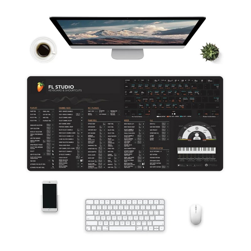 Large Multicolor FL Studio Shortcuts Desk Mat 31.5x15.75 Inch for Gaming - Image 5