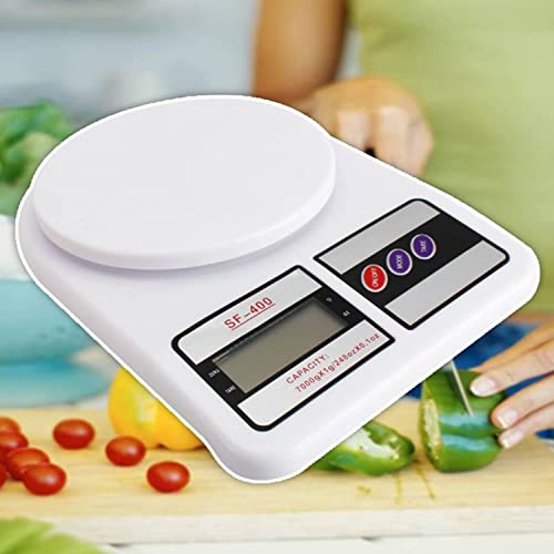 IONIX Weighing Machine for Food | Capacity 10Kg | Weight Machine for Kitchen, Weighing Scale, Kitchen Scale for Home, Shop & Personal Weight Measurement with LCD Display (SF-400, White) - Image 5